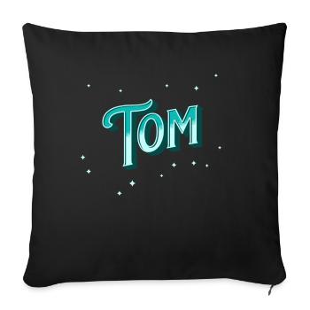 Tom names personalized - Sofa pillowcase 17,3'' x 17,3'' (45 x 45 cm) - black - Front