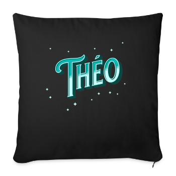 Theo name personalized - Sofa pillowcase 17,3'' x 17,3'' (45 x 45 cm) - black - Front