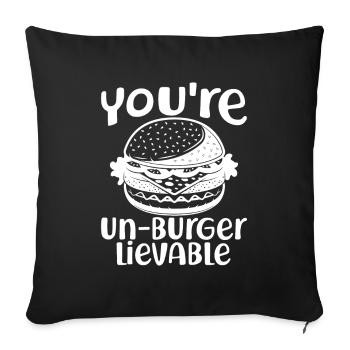 Youre Un-Burger Lievable Fast Food - Sofa pillowcase 17,3'' x 17,3'' (45 x 45 cm) - black - Front