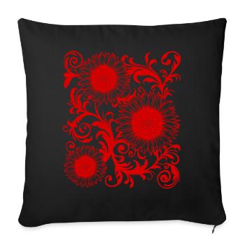 Baroque Aesthetic Sunflower Pattern Dark Academia - Sofa pillowcase 17,3'' x 17,3'' (45 x 45 cm) - black - Front