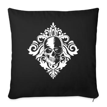Baroque Aesthetic Skull Soft Grunge Dark Academia - Sofa pillowcase 17,3'' x 17,3'' (45 x 45 cm) - black - Front