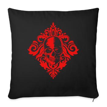 Baroque Esthétique Crâne Soft Grunge Dark Academia - Housse de coussin décorative 45 x 45 cm - noir - Devant