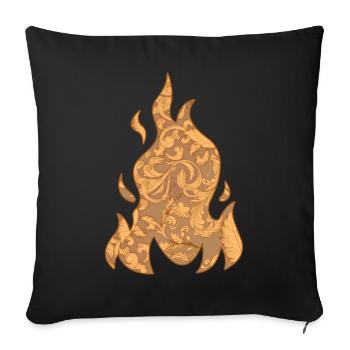 Baroque Aesthetic Flame Fire Soft Grunge - Sofa pillowcase 17,3'' x 17,3'' (45 x 45 cm) - black - Front