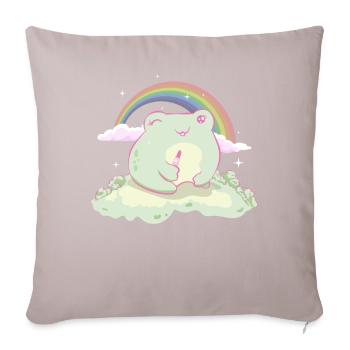 Coquette Esthétique Rose Kawaii Frog Centre-ville - Housse de coussin décorative 45 x 45 cm - taupe clair - Devant