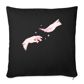 Coquette Aesthetic Pink Creation of Adam Lipstick - Sofa pillowcase 17,3'' x 17,3'' (45 x 45 cm) - black - Front