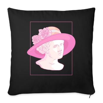 Coquette Esthétique Rose Statue Grecque Centre-Ville - Housse de coussin décorative 45 x 45 cm - noir - Devant