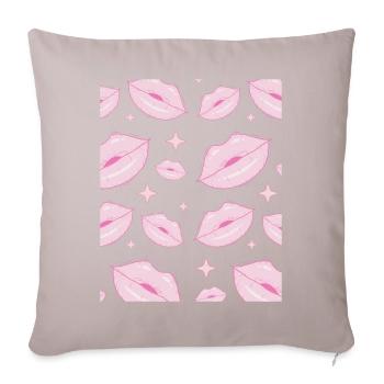 Coquette Aesthetic Pink Kisses Lipstick Downtown - Sofakissenbezug 45 x 45 cm - helles Taupe - Vorne