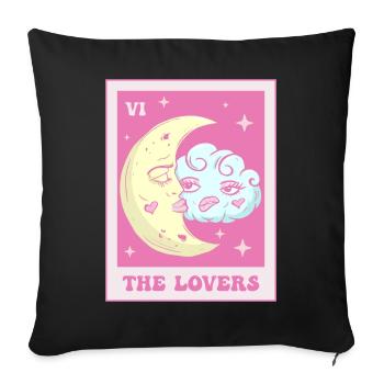 Coquette Aesthetic Pink Tarot Card The Lovers - Sofa pillowcase 17,3'' x 17,3'' (45 x 45 cm) - black - Front