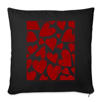 Coquette Esthétique Pink Heart Downtown Esthétique - Housse de coussin décorative 45 x 45 cm - noir - Devant