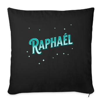 Raphael Namen personalisiert - Sofakissenbezug 45 x 45 cm - Schwarz - Vorne