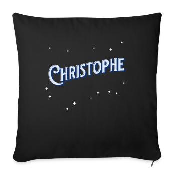 Christophe name personalized - Sofa pillowcase 17,3'' x 17,3'' (45 x 45 cm) - black - Front
