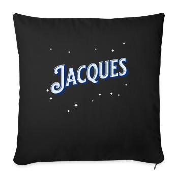 Nom Jacques personnalisé - Housse de coussin décorative 45 x 45 cm - noir - Devant