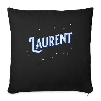 Laurent name personalized - Sofa pillowcase 17,3'' x 17,3'' (45 x 45 cm) - black - Front