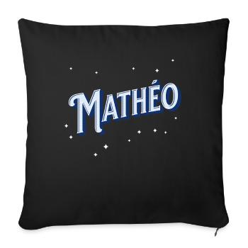 Noms Matheo personnalisés - Housse de coussin décorative 45 x 45 cm - noir - Devant