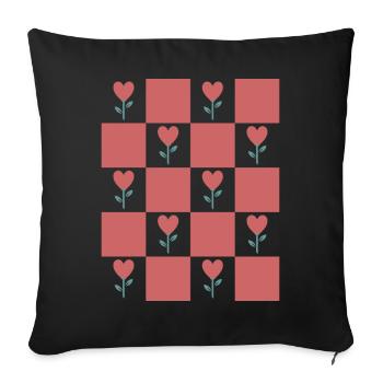Coquette Esthétique Rose Cœur Coeur - Housse de coussin décorative 45 x 45 cm - noir - Devant