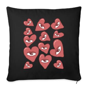Coquette Aesthetic Pink Weirdcore Downtown - Sofa pillowcase 17,3'' x 17,3'' (45 x 45 cm) - black - Front