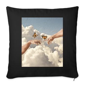 Vintage Cloud Aesthetic Dreamcore Angelcore - Sofa pillowcase 17,3'' x 17,3'' (45 x 45 cm) - black - Front