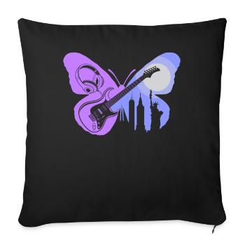 Downtown Girl Aesthetic Butterfly Coquette - Sofa pillowcase 17,3'' x 17,3'' (45 x 45 cm) - black - Front