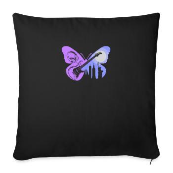 Downtown Girl Aesthetic Minimalist Butterfly - Sofa pillowcase 17,3'' x 17,3'' (45 x 45 cm) - black - Front