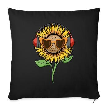 Downtown Girl Aesthetic Sunflower Coquette - Sofa pillowcase 17,3'' x 17,3'' (45 x 45 cm) - black - Front