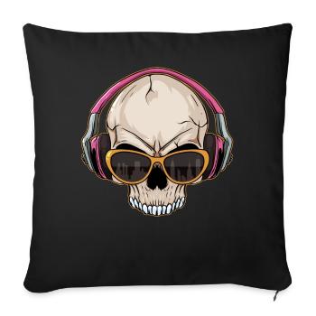 Downtown Girl Aesthetic Skull Coquette Death Metal - Sofa pillowcase 17,3'' x 17,3'' (45 x 45 cm) - black - Front