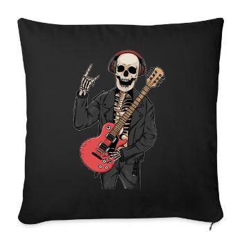 Downtown Girl Aesthetic Skeleton Rock Band - Sofa pillowcase 17,3'' x 17,3'' (45 x 45 cm) - black - Front