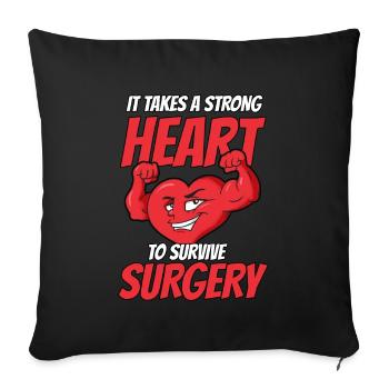 Heart Surgery Gift - Sofa pillowcase 17,3'' x 17,3'' (45 x 45 cm) - black - Front