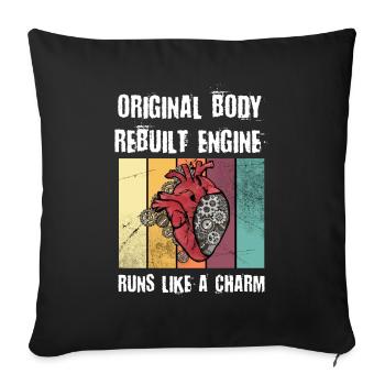 Heart Surgery Gift - Sofa pillowcase 17,3'' x 17,3'' (45 x 45 cm) - black - Front