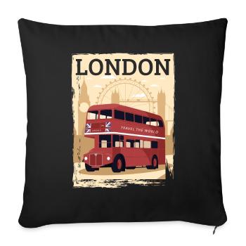 London - Sofa pillowcase 17,3'' x 17,3'' (45 x 45 cm) - black - Front