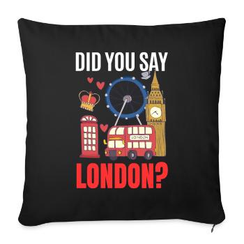 London - Sofa pillowcase 17,3'' x 17,3'' (45 x 45 cm) - black - Front