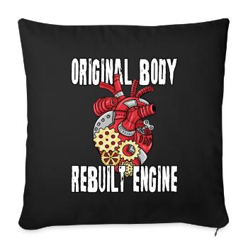 Heart Surgery Gift - Sofa pillowcase 17,3'' x 17,3'' (45 x 45 cm) - black - Front