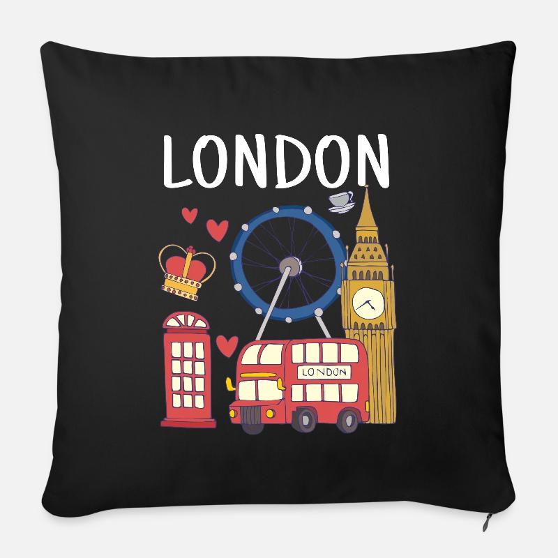 London - Sofakissenbezug 45 x 45 cm - Schwarz