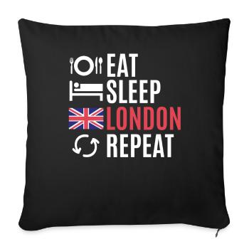 London - Sofa pillowcase 17,3'' x 17,3'' (45 x 45 cm) - black - Front