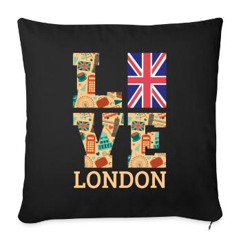 London - Sofa pillowcase 17,3'' x 17,3'' (45 x 45 cm) - black - Front