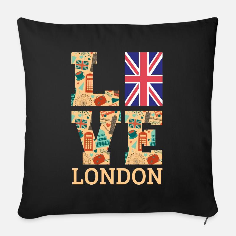 London - Sofakissenbezug 45 x 45 cm - Schwarz