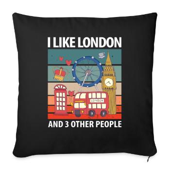 London - Sofa pillowcase 17,3'' x 17,3'' (45 x 45 cm) - black - Front