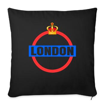 London - Sofa pillowcase 17,3'' x 17,3'' (45 x 45 cm) - black - Front