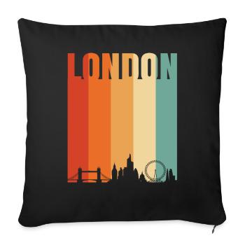 London - Sofa pillowcase 17,3'' x 17,3'' (45 x 45 cm) - black - Front