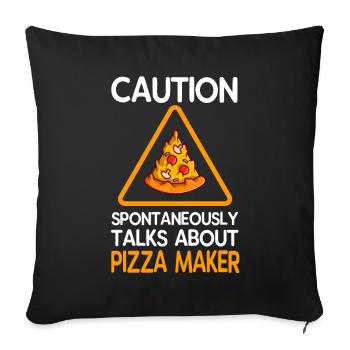 Pizza Maker Pizza Maker Pizza Love - Housse de coussin décorative 45 x 45 cm - noir - Devant