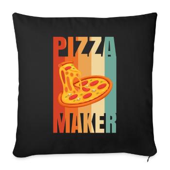 Pizza Maker Pizza Maker Pizza Love - Housse de coussin décorative 45 x 45 cm - noir - Devant