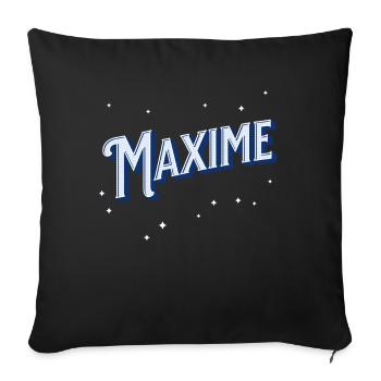 Maxime names personalized - Sofa pillowcase 17,3'' x 17,3'' (45 x 45 cm) - black - Front