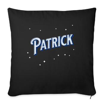 Patrick nom personnalisé - Housse de coussin décorative 45 x 45 cm - noir - Devant