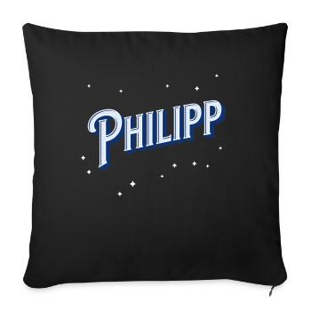 Le prénom de Philipp personnalisé - Housse de coussin décorative 45 x 45 cm - noir - Devant