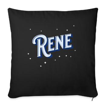 Rene Namen personalisiert - Sofakissenbezug 45 x 45 cm - Schwarz - Vorne