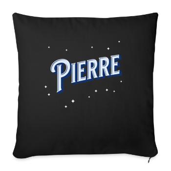 Pierre Namen personalisiert - Sofakissenbezug 45 x 45 cm - Schwarz - Vorne