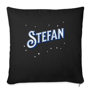 Stefan's name personalized - Sofa pillowcase 17,3'' x 17,3'' (45 x 45 cm) - black - Front