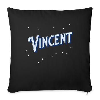 Vincent's name personalized - Sofa pillowcase 17,3'' x 17,3'' (45 x 45 cm) - black - Front
