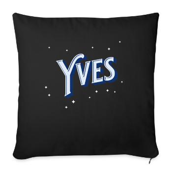 Nom Yves personnalisé - Housse de coussin décorative 45 x 45 cm - noir - Devant