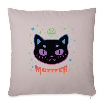 Muzifer Cat Kitten Devil Lucifer - Sofa pillowcase 17,3'' x 17,3'' (45 x 45 cm) - light taupe - Front