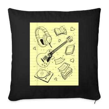 Downtown Girl Aesthetic Pattern Coquette Aesthetic - Sofa pillowcase 17,3'' x 17,3'' (45 x 45 cm) - black - Front